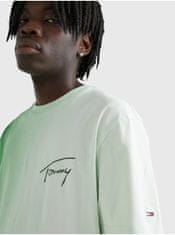 Tommy Jeans Svetlo zelené pánske tričko Tommy Jeans M