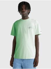 Tommy Jeans Svetlo zelené pánske tričko Tommy Jeans M