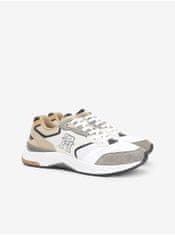 Tommy Hilfiger Béžovo-biele pánske tenisky s koženými detailmi Tommy Hilfiger Modern Prep Sneaker 40