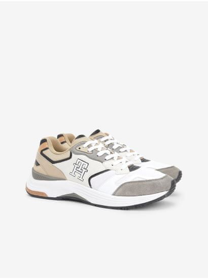 Tommy Hilfiger Béžovo-biele pánske tenisky s koženými detailmi Tommy Hilfiger Modern Prep Sneaker