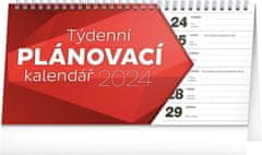 Kalendár 2024 stolný: Plánovací riadkový, 25 × 12,5 cm