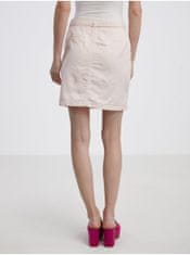 Camaïeu Svetloružová dámska džínsová sukňa s prímesou ľanu CAMAIEU XL