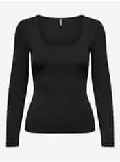 ONLY Čierne dámske basic tričko s dlhým rukávom ONLY Lea XL