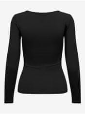 ONLY Čierne dámske basic tričko s dlhým rukávom ONLY Lea XL
