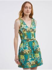 Camaïeu Zelené dámske kvetované šaty CAMAIEU XXL