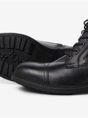 Jack&Jones Čierne pánske kožené zimné členkové topánky Jack & Jones Holland 45