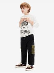 Desigual Krémové chlapčenské tričko s dlhým rukávom Desigual 122-128