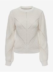 ONLY Biely dámsky vzorovaný sveter ONLY Ella XL