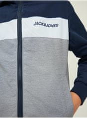 Jack&Jones Šedo-tmavo modrá chlapčenská bunda Jack & Jones Rush 152