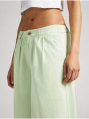 Pepe Jeans Svetlo zelené dámske široké nohavice s prímesou ľanu Pepe Jeans Monna XL