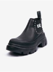 Karl Lagerfeld Čierne dámske kožené členkové topánky KARL LAGERFELD Trekka Max 40