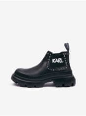 Karl Lagerfeld Čierne dámske kožené členkové topánky KARL LAGERFELD Trekka Max 40