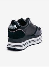 Karl Lagerfeld Čierne dámske tenisky s koženými detailmi na platforme KARL LAGERFELD Velocita 40