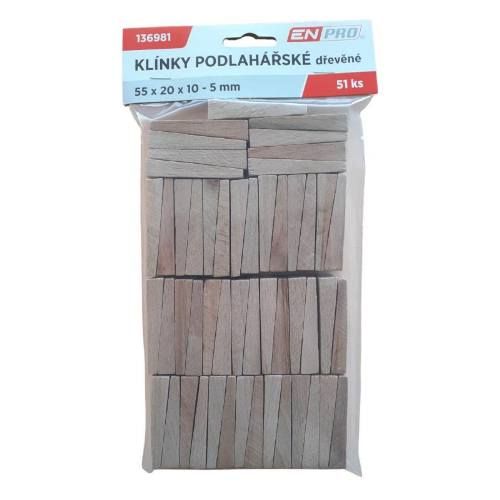 Enpro Klinky podlahové drevené, 55 x 20 x 10 - 5 mm, 51 ks