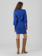 Vero Moda Dámske šaty VMHOLLYKARISPUFF Slim Fit 10290665 Beaucoup Blue (Veľkosť XS)