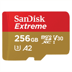 SanDisk Extreme microSDXC karta pre mobilné hry 256 GB 190 MB/s a 130 MB/s, A2 C10 V30 UHS-I U3