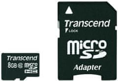 Transcend Micro SDHC 8GB Class 10 + adaptér (TS8GUSDHC10)