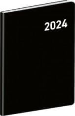 Diár 2024 - Čierny, plánovací mesačný, vreckový, 7 x 10 cm