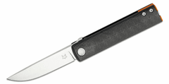 Fox Knives FOX Knife FX-543 CFO Chnops vreckový nôž 7,5 cm, čierna, oranžová, uhlíkové vlákno 