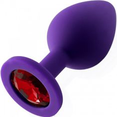 Sensual  Análny kolík silikónový s kryštálom 10 cm fialová