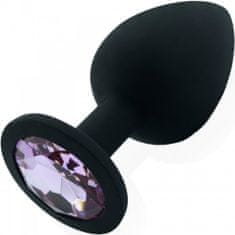 Sensual  Análny kolík silikónový s kryštálom 10 cm čierna