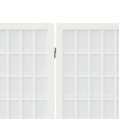 Vidaxl Skladací paraván s 5 panelmi, japonský štýl 200x170 cm biely