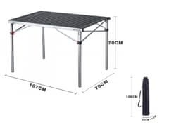 KING CAMP Skladací kempingový stôl pre 4-6 osôb 100 x 70 cm