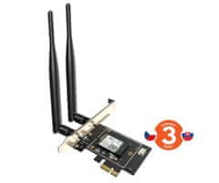 Tenda E33 - Wireless AX5400 PCI Express adaptér, WiFi 6E, 802.11ax/ac/a/b/g/n, 5378Mbps, Bluetooth 5.2, WPA3