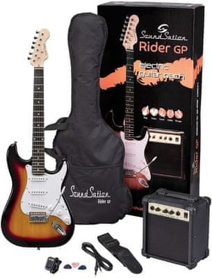 krásna elektrická gitara soundsation RIDER GP veľké rezonantné telo z laminovaného lipového dreva štandardná menzúra ovládanie volume tone