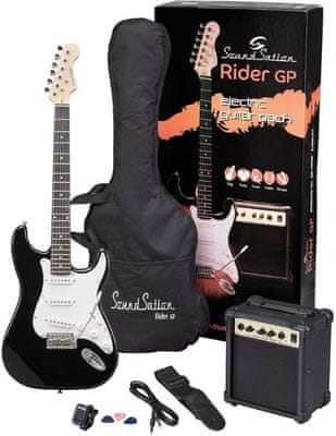 krásna elektrická gitara soundsation RIDER GP veľké rezonantné telo z laminovaného lipového dreva štandardná menzúra ovládanie volume tone