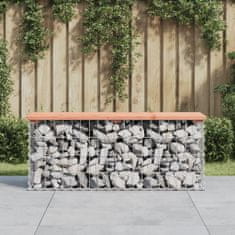 Vidaxl Záhradná lavica gabiónový dizajn 103x31,5x42 cm masívny douglas