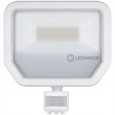LEDVANCE LED Reflektor 50W 6000lm 4000K Neutrálna biela IP65 biely so senzorom pohybu a súmraku