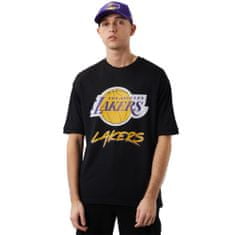 New Era Tričko čierna L Nba Los Angeles Lakers Script Mesh