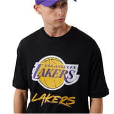 New Era Tričko čierna L Nba Los Angeles Lakers Script Mesh