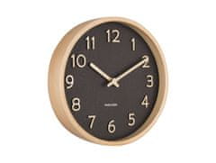 Karlsson Drevené nástenné hodiny KA5851BK, čierna 22cm