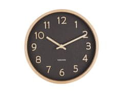 Karlsson Drevené nástenné hodiny KA5851BK, čierna 22cm