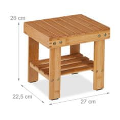 Relax Bambusová stolička do kúpeľne s policou, 46715
