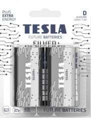 Tesla Batteries SILVER+ alkalická batéria veľký monočlánok, 2ks