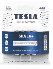 Tesla Batteries 1099137002 SILVER Alkaline baterie AAA (LR03, mikrotužková, blister) 4 ks
