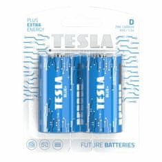 Tesla Batteries BLUE+ zinkovo-uhlíková batéria - veľký monočlánok D, 2ks