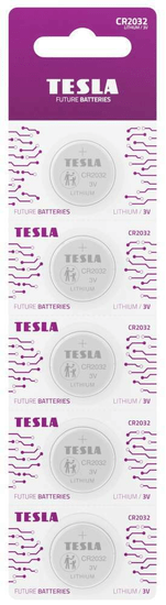 Tesla Batteries lítiová gombíková batéria CR2032 5ks/blister 109913705