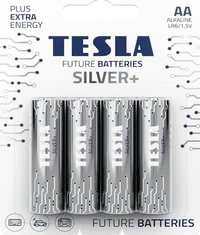 Tesla Batteries AA SILVER+ alkalické tužkové batérie, 4ks