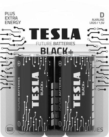 Tesla Batteries D BLACK+ alkalická batéria veľký monočlánok, 2 ks