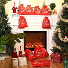 VIVVA® Vianočné darčekové tašky červené s nápisom Veselé Vianoce (3 ks) | XMAS BAGGS