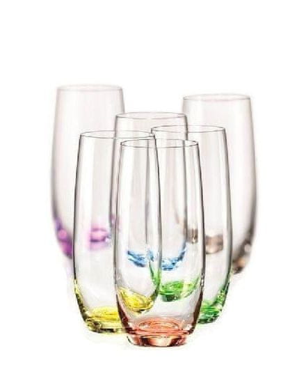Crystalex Bohemia Crystal Farebné poháre na nealko a vodu Rainbow 25180/D4662/350ml (set po 6ks)