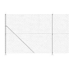 Vidaxl Drôtený plot s prírubou strieborný 2x25 m