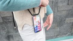 Bomba Zadný transparentný obal s čiernou šnúrkou Neck Strap pre iPhone P340_IPHONE_13PRO