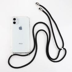 Bomba Zadný transparentný obal s čiernou šnúrkou Neck Strap pre iPhone P340_IPHONE_13PRO