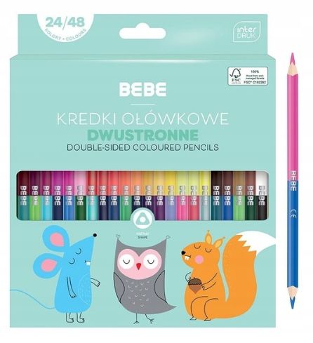 Bebe Olo obojstranné odolné ceruzky 48 farieb