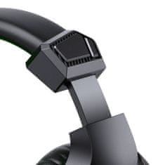 Joyroom Wired Headphones (JR-HG1) - with Microphone, LED Ligh, Jack 3.5mm - Black / Green